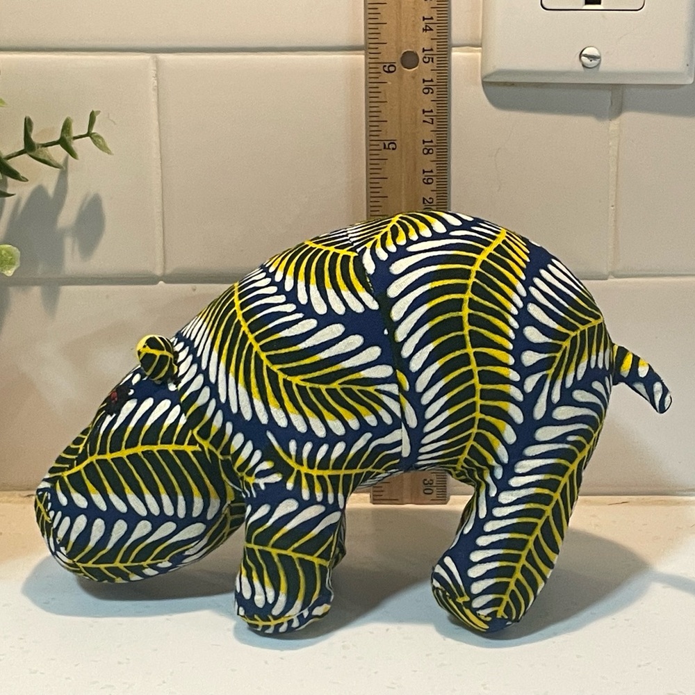 Colorful Patterned Hippo Plush